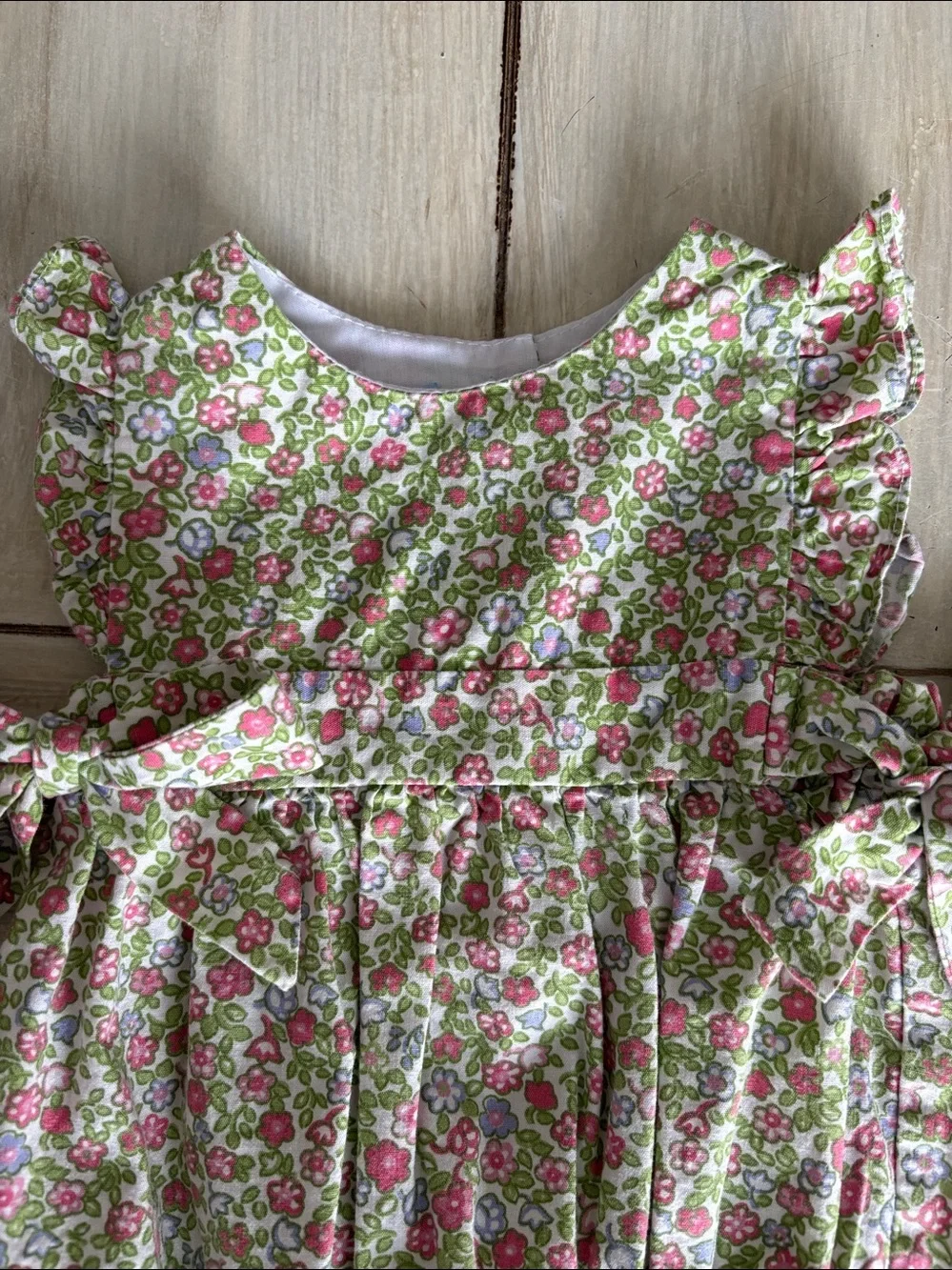 Bella Bliss Pink Green Lavender Floral Bubble One Piece Bows 3 Months
